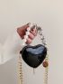 Crocodile Embossed Novelty Bag Faux Pearl Beaded Mini