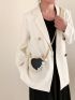 Crocodile Embossed Novelty Bag Faux Pearl Beaded Mini