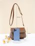 Small Flap Novelty Bag Houndstooth Pattern Elegant