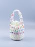 Beaded Bucket Bag Drawstring Design