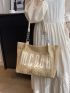 Small Straw Bag Letter Graphic Vacation