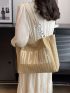 Small Straw Bag Letter Graphic Vacation