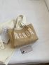 Small Straw Bag Letter Graphic Vacation