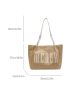 Small Straw Bag Letter Graphic Vacation