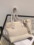 Twilly Scarf Decor Straw Bag Small For Beach Vacation Travel