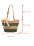 Medium Straw Bag Colorblock Twilly Scarf Decor