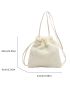 Minimalist Fluffy Foldable Bucket Bag Drawstring Design