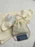 Minimalist Fluffy Foldable Bucket Bag Drawstring Design