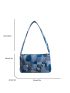 Colorblock Square Bag Chain Decor Small Preppy