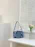 Colorblock Square Bag Chain Decor Small Preppy