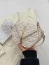 Quilted Novelty Bag Tassel Decor Mini Black