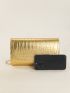 Medium Envelope Bag Metallic Crocodile Embossed Chain Strap