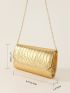 Medium Envelope Bag Metallic Crocodile Embossed Chain Strap