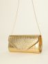 Medium Envelope Bag Metallic Crocodile Embossed Chain Strap