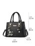 Women's Elegant Satchel Tote Bag, Floral Pattern Shoulder Bag, Classic Stylish Handbag, Elegant For Office & Work