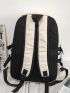 Letter Patch Decor Classic Backpack With Zipper Polyester Casual