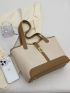 Medium Shoulder Tote Bag Colorblock Twist Lock