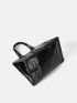 Medium Square Bag Minimalist Solid Color Double Handle