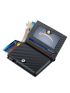 Genuine Leather Small Wallet Embossed Detail