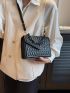 Small Flap Square Bag Quilted Pattern Chain Decor