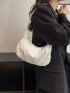 Minimalist Ruched Bag White Medium