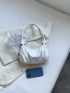 Minimalist Ruched Bag White Medium