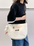 Letter Graphic Novelty Bag Large Capacity With Bag Charm