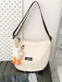 Letter Graphic Novelty Bag Large Capacity With Bag Charm