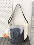 Letter Graphic Novelty Bag Large Capacity With Bag Charm