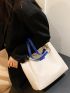 Letter Patch Chain Shoulder Tote Bag Fashion