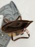 Twilly Scarf Decor Straw Bag Fashion Double Handle