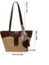 Twilly Scarf Decor Straw Bag Fashion Double Handle