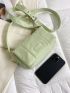 Buckle Decor Square Bag Fashion Green Pu