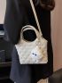 Mini Letter Patch Square Bag Quilted Pattern Fashion