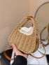 Mini Drawstring Design Straw Bag Vacation Lightweight