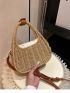 Mini Drawstring Design Straw Bag Vacation Lightweight