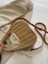 Mini Drawstring Design Straw Bag Vacation Lightweight