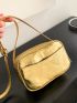 Crocodile Embossed Square Bag Tassel Decor Funky Gold