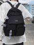 Letter Graphic Laptop Backpack Release Buckle Decor For School