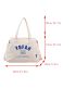 Large Shoulder Tote Bag Blue Letter High-Capacity With Adjustable Strap Preppy White For Work School Market Daily