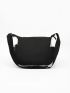 Colorblock Buckle Decor Square Bag Multi-Pocket Casual For Daily