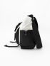 Colorblock Buckle Decor Square Bag Multi-Pocket Casual For Daily