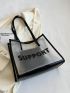 Medium Beach Bag SUPPORT Clear PVC Black Contrast Binding Waterproof Vacation For Pool Summer Gym Beach