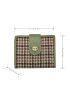 Small Wallet Buckle Multi-Compartment Buckle Green Houndstooth Elegant For Daily Office School