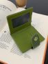 Small Wallet Buckle Multi-Compartment Buckle Green Houndstooth Elegant For Daily Office School
