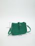 Small Square Bag With Zipper Fashionable Green Crocodile Printing Adjustable Strap Buckle Lock Anti-lost Shoulder Bag For Trip