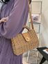 Small Straw Bag Paper Turn Lock