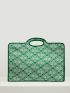 VCAY Geometric Pattern Top Handle Bag