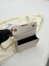 Crocodile Embossed Square Bag Chain Decor Small