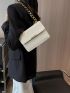 Crocodile Embossed Square Bag Chain Decor Small